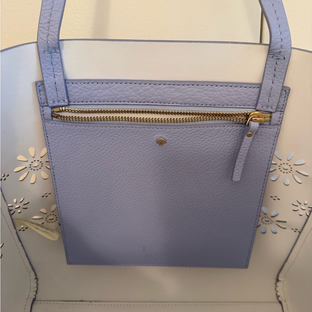 kate spade lavender perforated floral leather tote - Picture 6 of 10